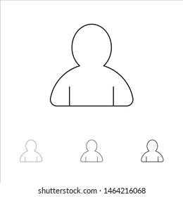 Account, Avatar, User Bold and thin black line icon set. Vector Icon Template background