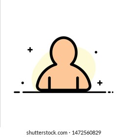Account, Avatar, User  Business Flat Line Filled Icon Vector Banner Template