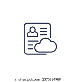 account backup line icon with cloud