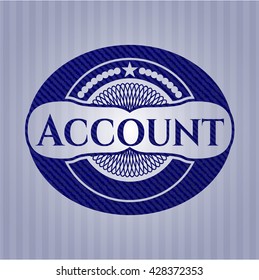 Account badge with denim texture