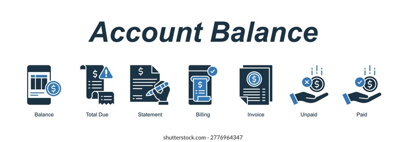 Account Balance banner web icon vector illustration concept with an icon of Balance, Total Due, Statement, Billing, Invoice, Unpaid, Paid