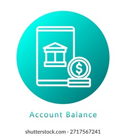 Icono De Gradiente De Saldo De Cuenta, Mini Ilustración Relacionada Con El Servicio De Pago. Uso Para El Concepto Moderno, Ui, Web Ux Y Desarrollo De App.