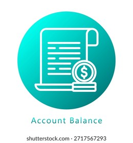 Icono De Gradiente De Saldo De Cuenta, Mini Ilustración Relacionada Con El Servicio De Pago. Uso Para El Concepto Moderno, Ui, Web Ux Y Desarrollo De App.