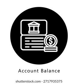 Botón Del Icono Del Balance De La Cuenta, Mini Ilustración Relacionada Con El Servicio De Pago. Uso Para El Concepto Moderno, Ui, Web Ux Y Desarrollo De App.