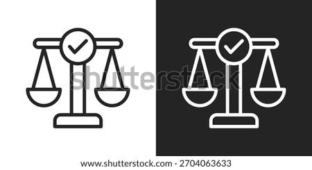 account balance Icon In Line Version On Black And White Background