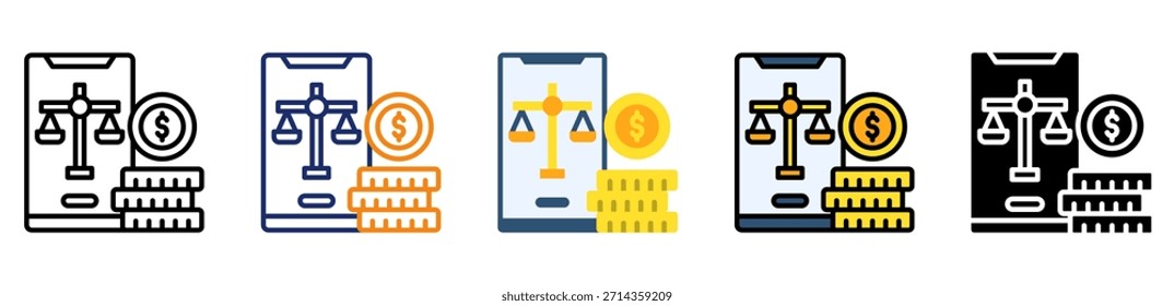 Account Balance Icon Multiple Style Vector Illustration