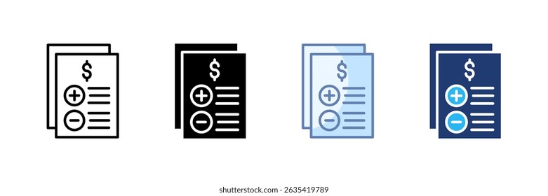 Account Balance Icon Set Multiple Style Collection