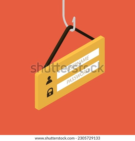 account being hacked by hacker using phishing method to get the user's identity online warning sign or logo