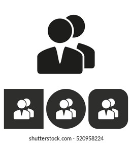 Account - black and white icons. Vector illustration.