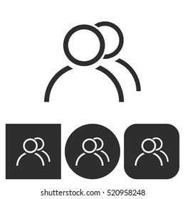 Account - black and white icons. Vector illustration.
