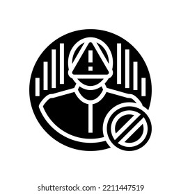 account blocked glyph icon vector. account blocked sign. isolated symbol illustration