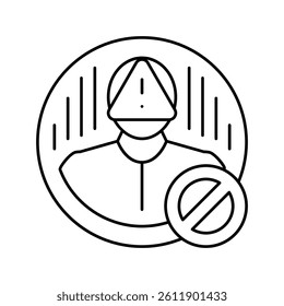 account blocked line icon vector. account blocked sign. isolated contour symbol black illustration