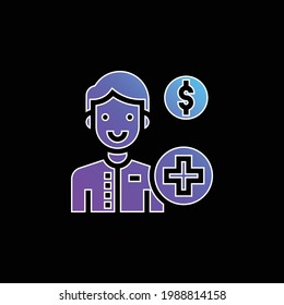 Icono de vector de gradiente azul de cuenta