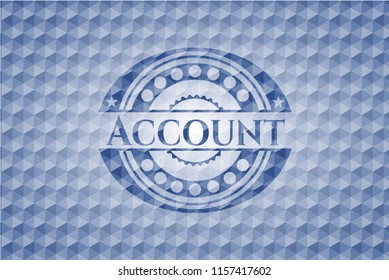 Account blue polygonal emblem.