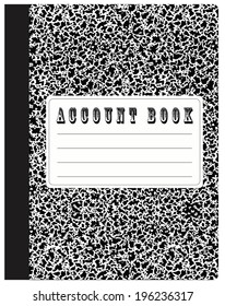 Account book standard size for fixing the financial transactions. Vector illustration.