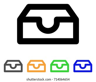 Account Box icon. Vector illustration style is a flat line iconic account box symbol with black, grey, green, blue, yellow color versions. Designed for web and software interfaces.