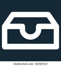 Account Box vector icon. Style is outline flat icon symbol, white color, dark blue background.