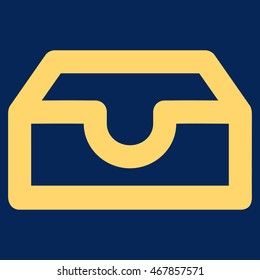 Account Box vector icon. Style is linear flat icon symbol, yellow color, blue background.