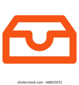 Account Box vector icon. Style is contour flat icon symbol, orange color, white background.