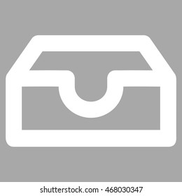 Account Box vector icon. Style is stroke flat icon symbol, white color, silver background.