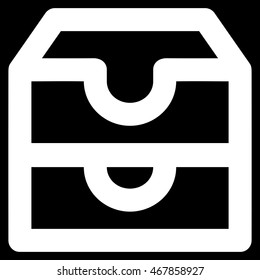 Account Boxes vector icon. Style is stroke flat icon symbol, white color, black background.