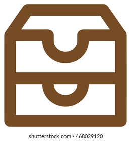 Account Boxes vector icon. Style is stroke flat icon symbol, brown color, white background.