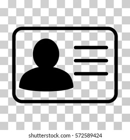 Account Card icon. Vector illustration style is flat iconic symbol, black color, transparent background. Designed for web and software interfaces.
