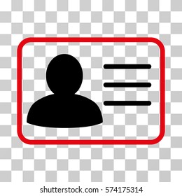 Account Card icon. Vector illustration style is flat iconic bicolor symbol, intensive red and black colors, transparent background. Designed for web and software interfaces.