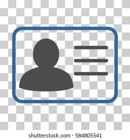 Account Card icon. Vector illustration style is flat iconic bicolor symbol, cobalt and gray colors, transparent background. Designed for web and software interfaces.