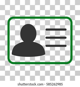 Account Card icon. Vector illustration style is flat iconic bicolor symbol, green and gray colors, transparent background. Designed for web and software interfaces.