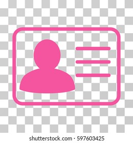 Account Card icon. Vector illustration style is flat iconic symbol, pink color, transparent background. Designed for web and software interfaces.