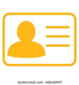 Account Card icon. Vector style is flat iconic symbol with rounded angles, yellow color, white background.