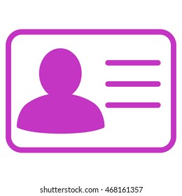 Account Card icon. Vector style is flat iconic symbol with rounded angles, violet color, white background.