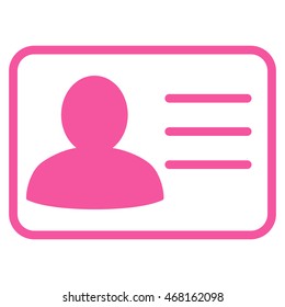 Account Card icon. Vector style is flat iconic symbol with rounded angles, pink color, white background.