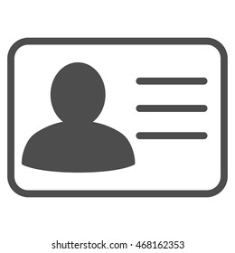 Account Card icon. Vector style is flat iconic symbol with rounded angles, gray color, white background.