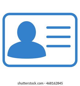 Account Card icon. Vector style is flat iconic symbol with rounded angles, cobalt color, white background.