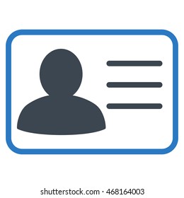 Account Card icon. Vector style is bicolor flat iconic symbol with rounded angles, smooth blue colors, white background.