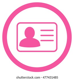 Account Card rounded icon. Vector illustration style is flat iconic symbol, pink color, white background.