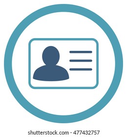 Account Card rounded icon. Vector illustration style is flat iconic bicolor symbol, cyan and blue colors, white background.