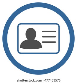 Account Card rounded icon. Vector illustration style is flat iconic bicolor symbol, cobalt and gray colors, white background.