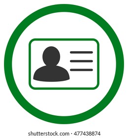 Account Card rounded icon. Vector illustration style is flat iconic bicolor symbol, green and gray colors, white background.