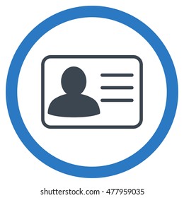 Account Card vector bicolor rounded icon. Image style is a flat icon symbol inside a circle, smooth blue colors, white background.