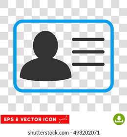 Account Card vector icon. Image style is a flat blue and gray pictogram symbol.