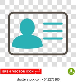 Account Card vector icon. Image style is a flat grey and cyan iconic symbol.