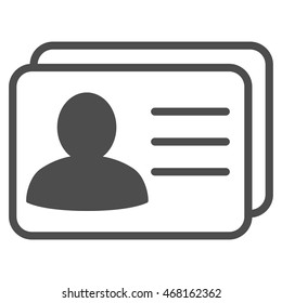 Account Cards icon. Vector style is flat iconic symbol with rounded angles, gray color, white background.