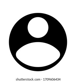 Account Circle Symbol Vektorillustration Illustration flach einzeln auf weißem Hintergrund. Benutzerkontenprofil eines Kreises Symbol.