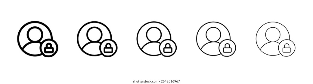 Conceito de sinal plano preenchido do ícone fechado da conta para web design.