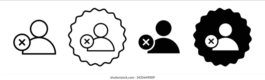 Account closed icon logo set vector