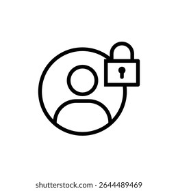 Account closed icon outline set sign