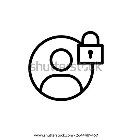 Account closed icon outline set sign